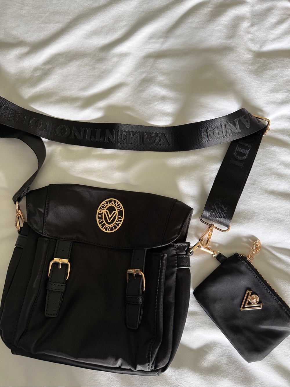 Valentino Orlandi Black Crossbody Bag with Coin Pouch - condition awesome❣️